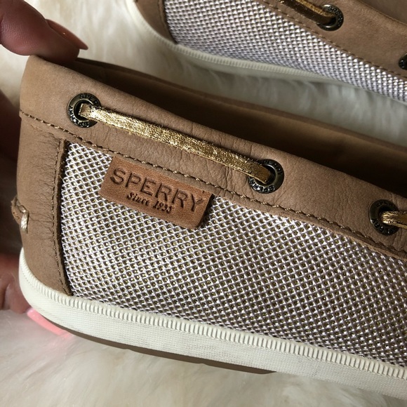 Sperry Gold Metallic and Leather Boat Shoe - Picture 3 of 8